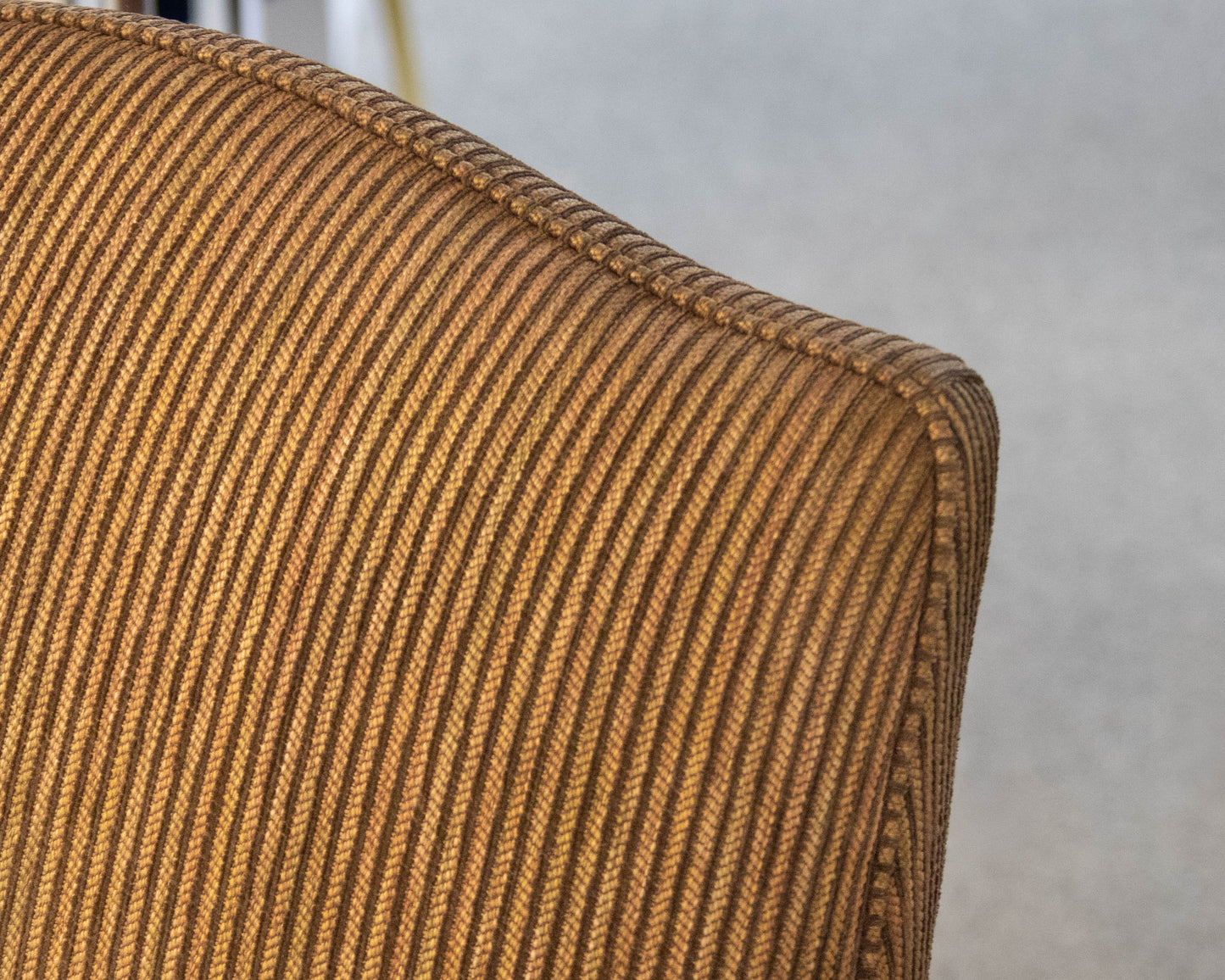 Ethan Allen Gold & Brown Stripe Upholstered Chair
