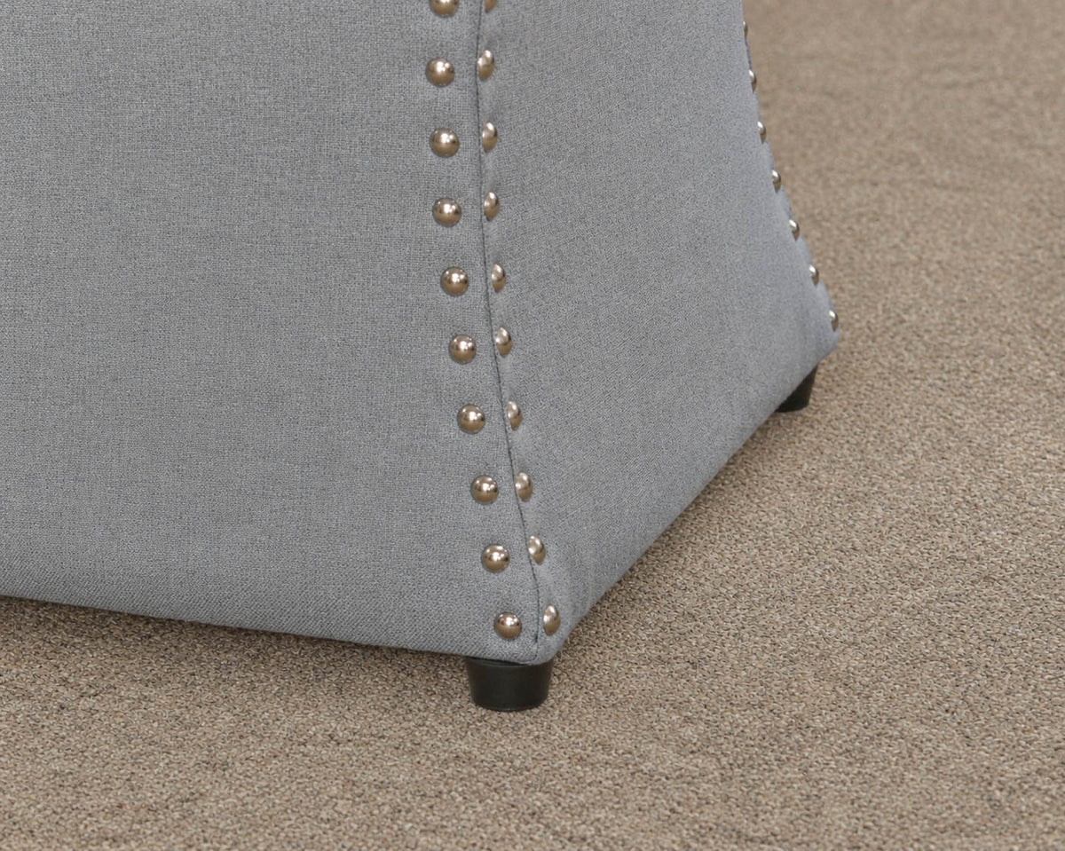 Pair of Blue Grey Storage Ottomans