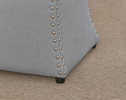Pair of Blue Grey Storage Ottomans