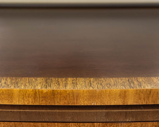 Hickory Inlaid Wood  Mahogany Server W/Turned Tapered Legs