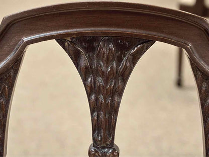 Grand Rapids Mahogany Dining Table & Set of Four Wheatsheaf Back Dining Chairs