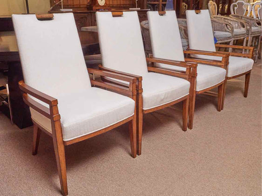 Set Of 4 Tommy Bahama 'Coles Bay' Ivory  Upholstered  Arm  Dining Chairs