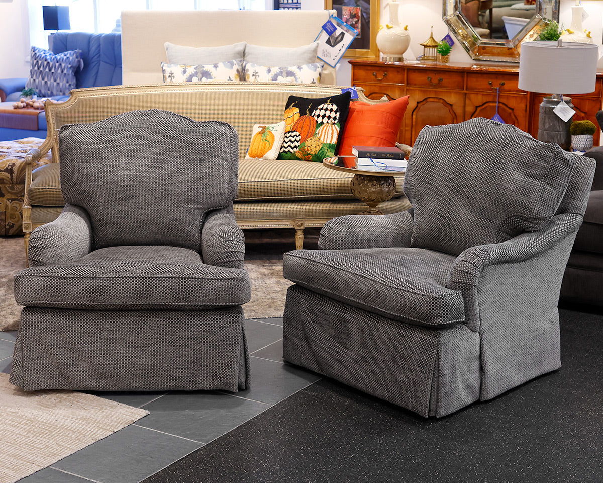 Pair of Grand Rapids Arm Chairs on a Swivel