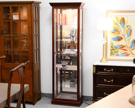 Side Opening Glass and Mirrored Curio Cabinet