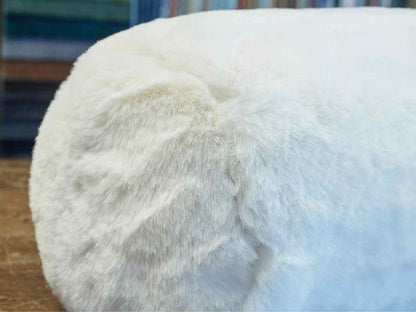 Winter White Faux Fur Lumbar Pillow