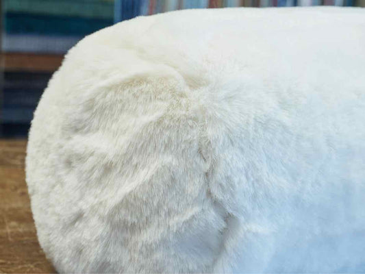 Winter White Faux Fur Lumbar Pillow