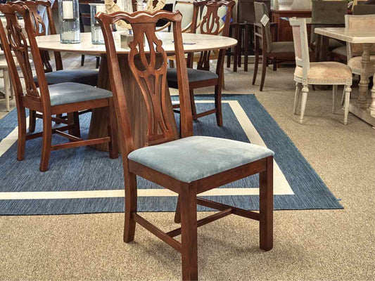 Set of Six Cherry Framed Chippendale Dining Chairs