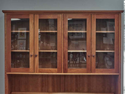 Lyndon Furniture Classic Country Buffet with Glass Door Hutch in Solid Cherry