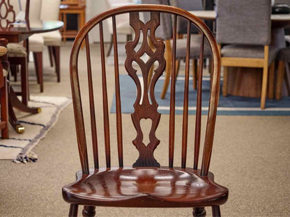 Set of Six Antique Colonial Solid Oak Side Chairs