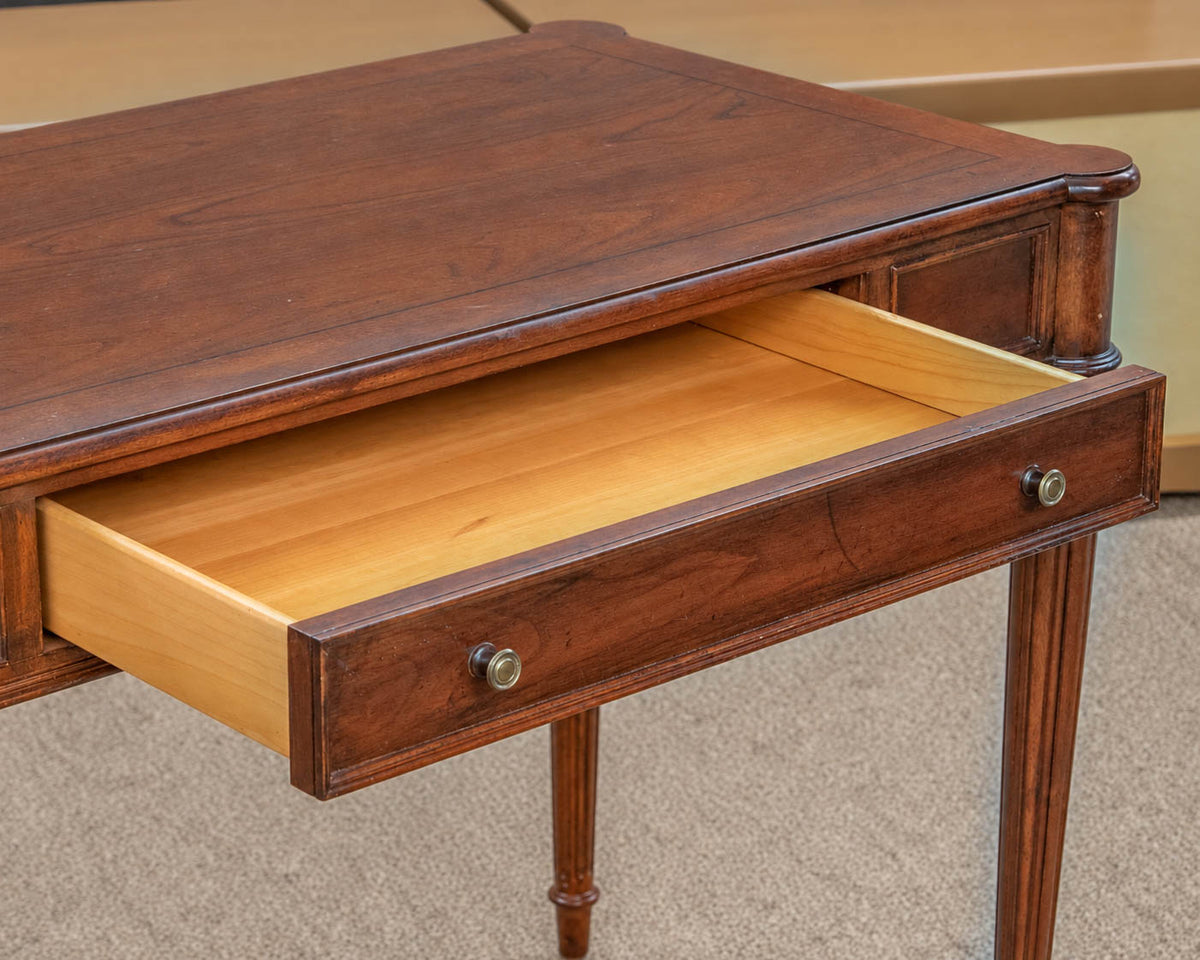 Ethan Allen Cherry Writing Desk with (1) Drawer and Fluted Legs