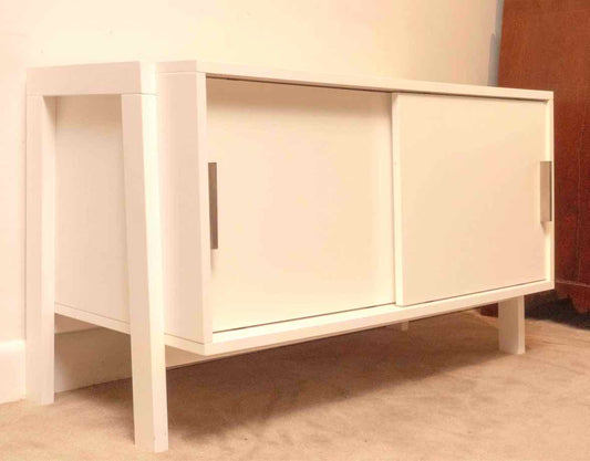 White Laminate 2 Sliding Door Console