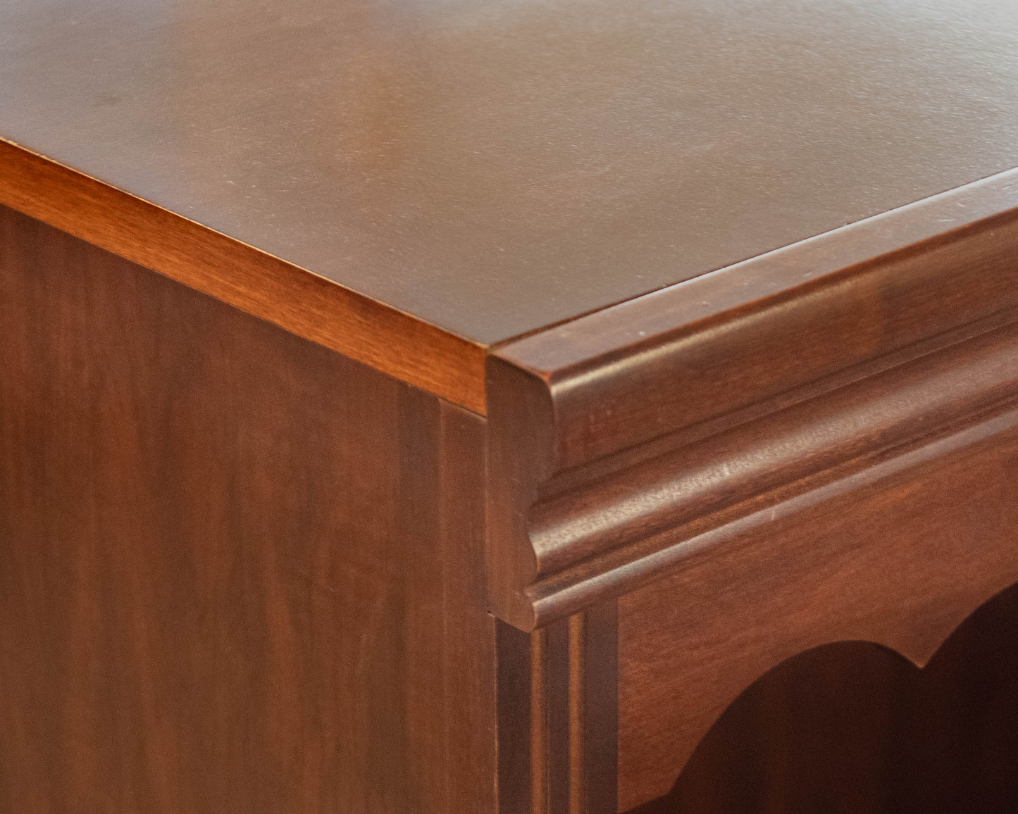 Cherry Veneer Two Shelf Bookcase