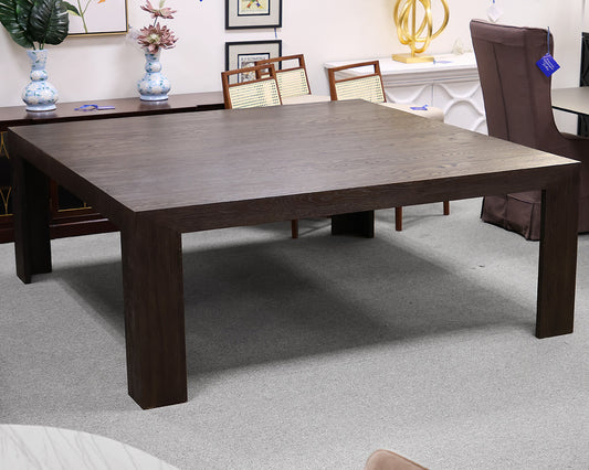 RH Machinto 78" Square Dining Table in Brown Drifted Oak Finish