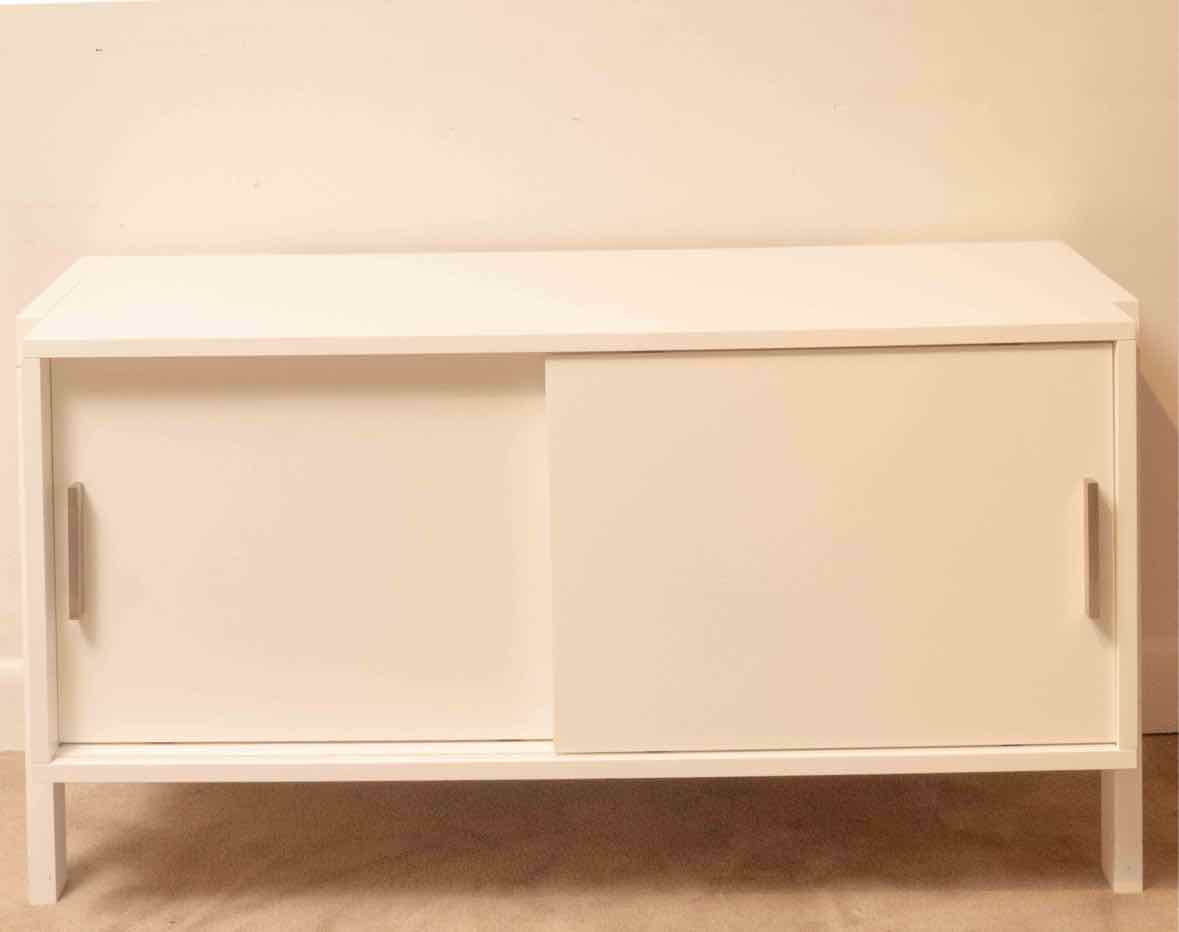 White Laminate 2 Sliding Door Console