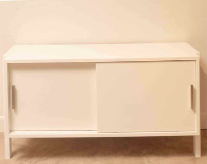 White Laminate 2 Sliding Door Console