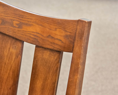 Ethan Allen Mission Oak Dining Table & Set Of 6 Upholstered Chairs