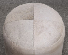 Round Cowhide Poof