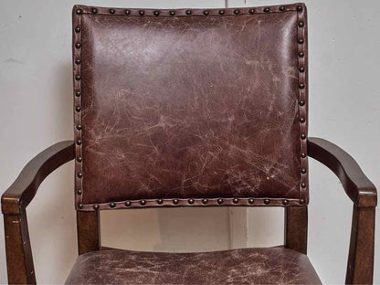 Williams Sonoma  Distressed Leather Seat Adjustable Height Office Chair