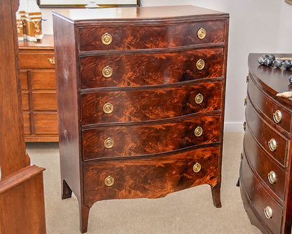 Beacon Hill Mahogany 5 Drawer Chest  with Brass Empire Pulls