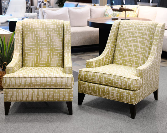 Pair of Ethan Allen Geometric Chairs