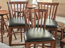 Set of 3 Cherry Stain Slat Bar Stools