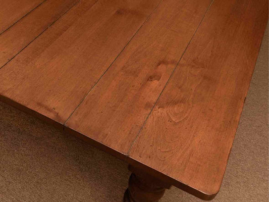 Ethan Allen Ash  Farmer's Plank Top Turned Legs  Dining Table