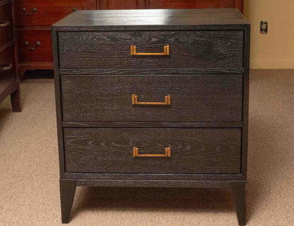 Restoration Hardware  Black  Finish 3 Drawer Nightstand