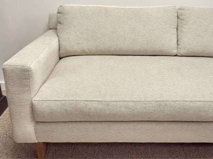 Fabricut Upholstered Bench Seat Sofa in Stone Color