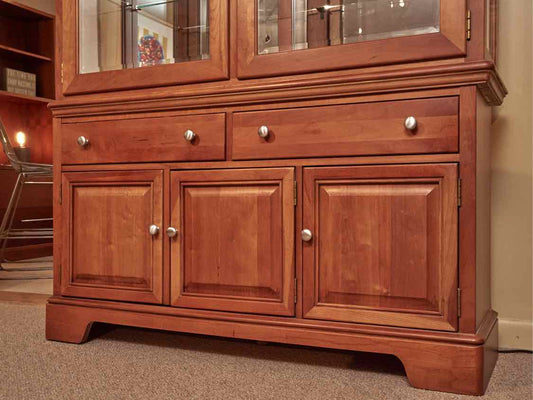 Stanley Cherry (2) Glass Door (2) Glass Shelf/3 Drawer 2 Door China  Hutch