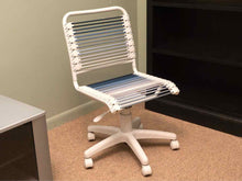 White Finish Office Chair with  Shades of Blue Poly Bungee Cord