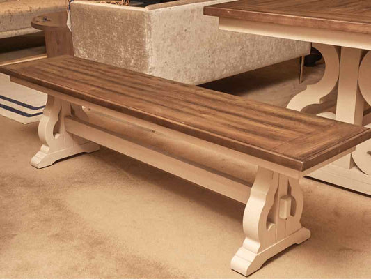 Espresso Finish Oak 'Sand' Finish Base Bench