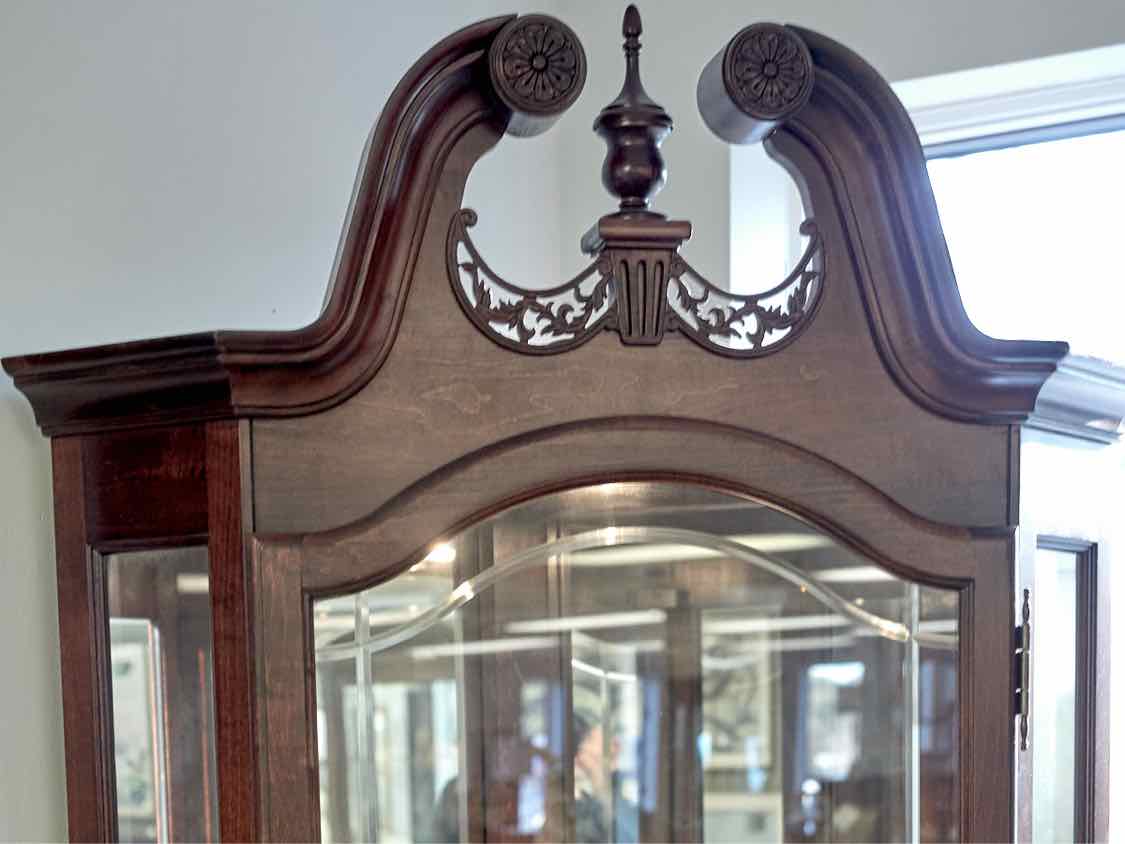 Howard Miller Cherry Lighted Corner Cabinet