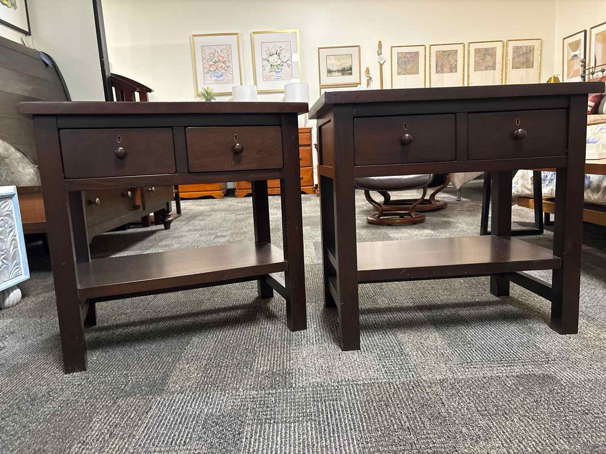 Pair of Pottery Barn 'Farmhouse' Nightstands