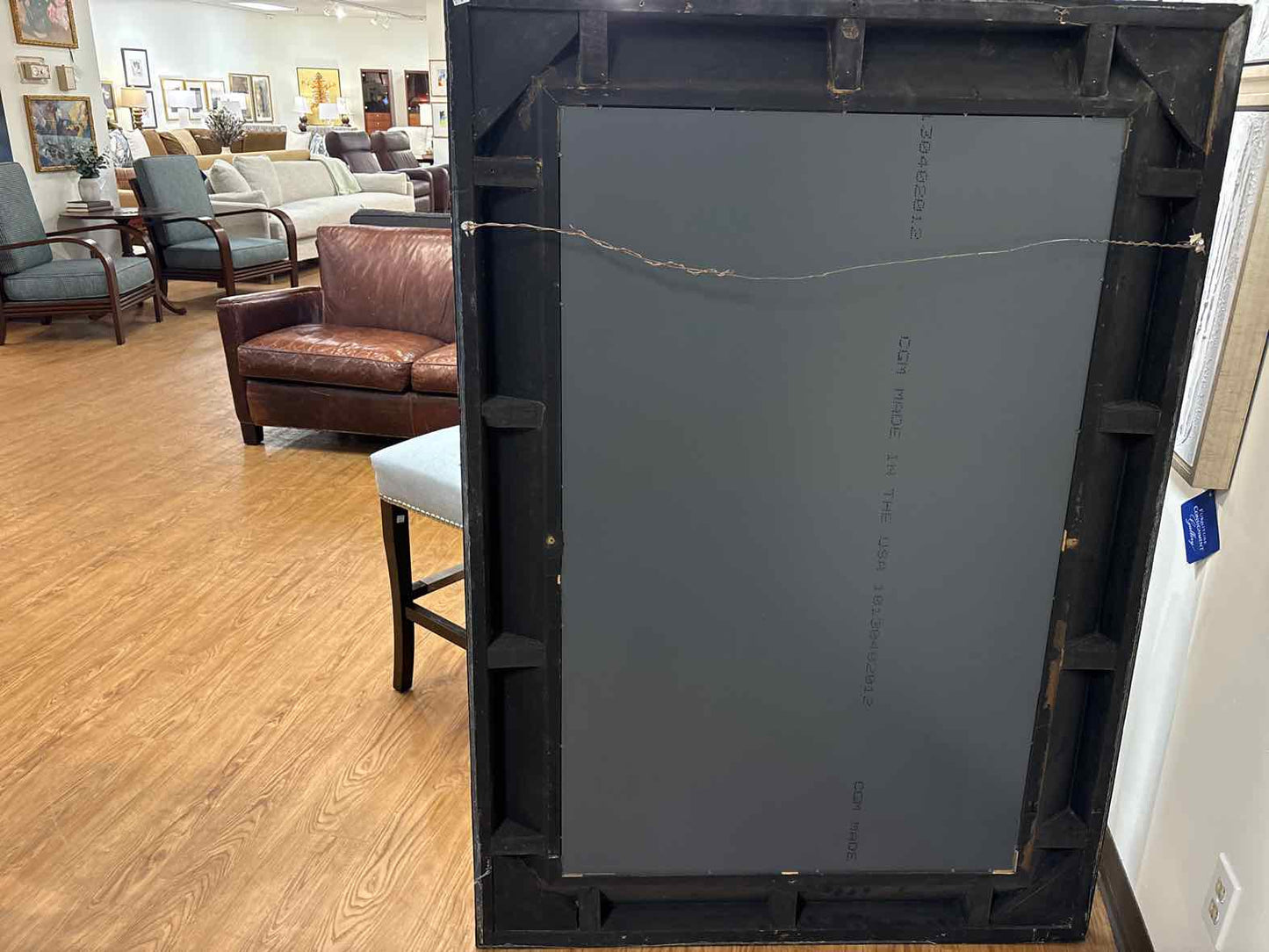Rectangular Mahogany Mirror in Black