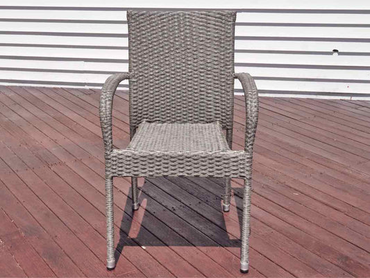 Pair Of Nautica Outdoor  Resin Weave Arm Dining Chairs