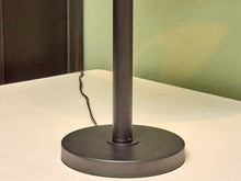 Brushed Black Industrial Style With Linen Shade Table Lamp
