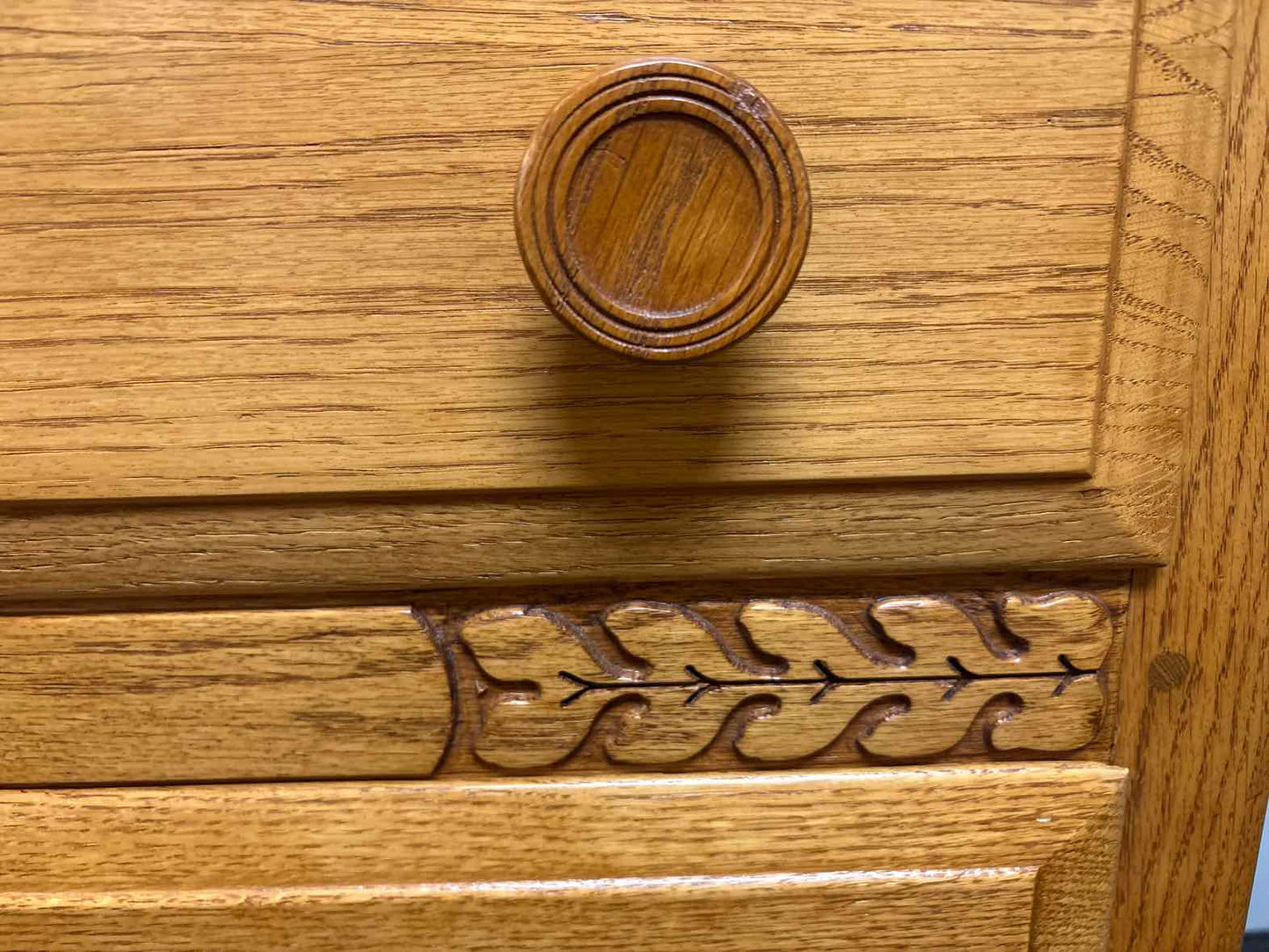 Carved Oak 4-Drawer Dresser