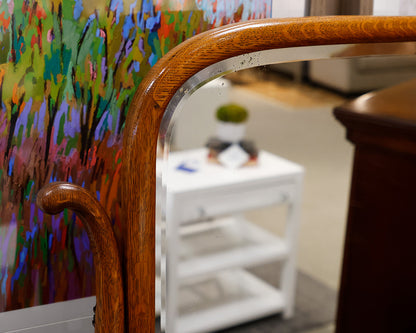 Antique Oak 4-Drawer Chest With Mirror