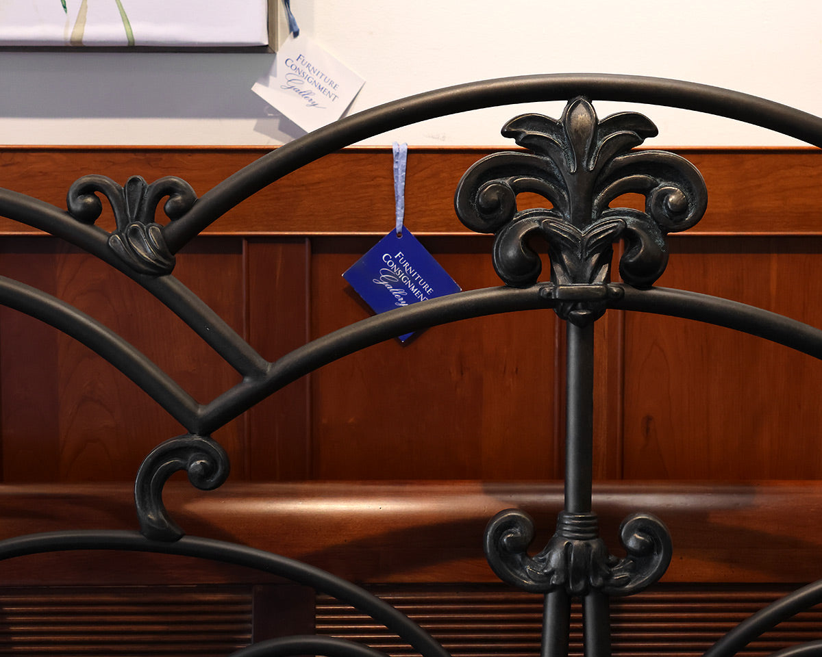 Scrolled Metal King Headboard in Bronze Finish