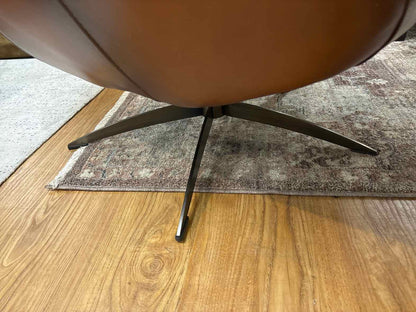 Pottery Barn 'Wells' Swivel Chair + Ottoman