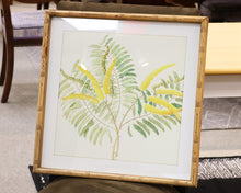 Flower Print IV Under Glass in Rustic Bamboo Frame