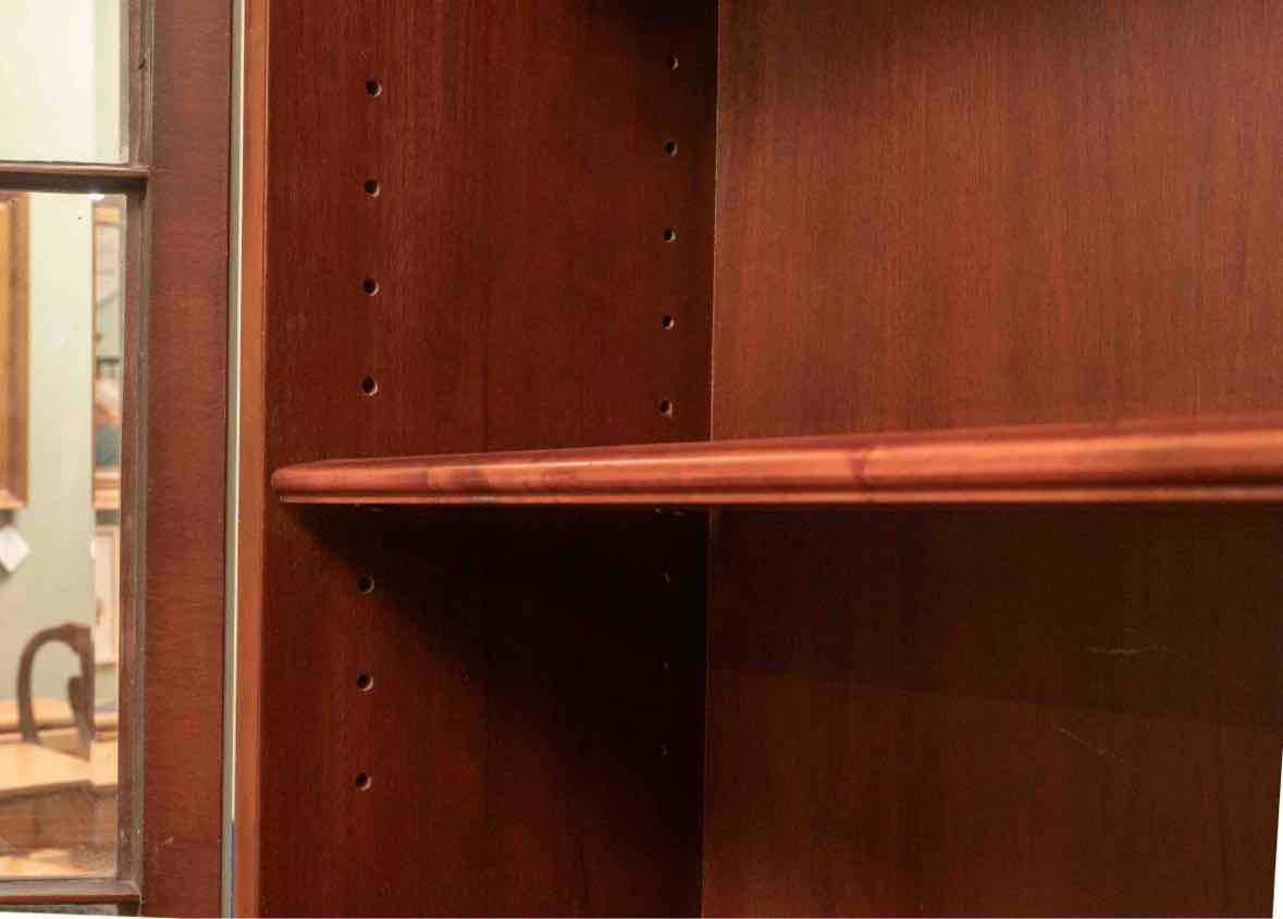 Cherry 2 Glass Door 4 Drawer Secretary Desk