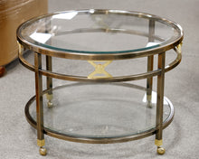 Round Chrome and Glass Coffee Table