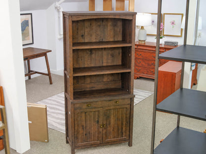 1 Drawer 2 Door Coffee Oak Finish Bookcase