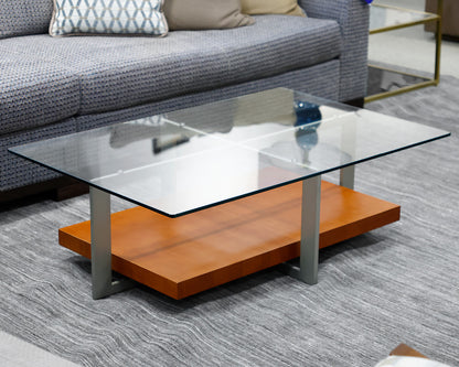 Glass Top Contemporary Cocktail Table