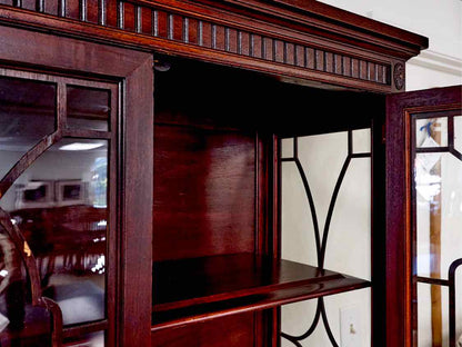 Vintage Mahogany China Cabinet W/ Glass Doors