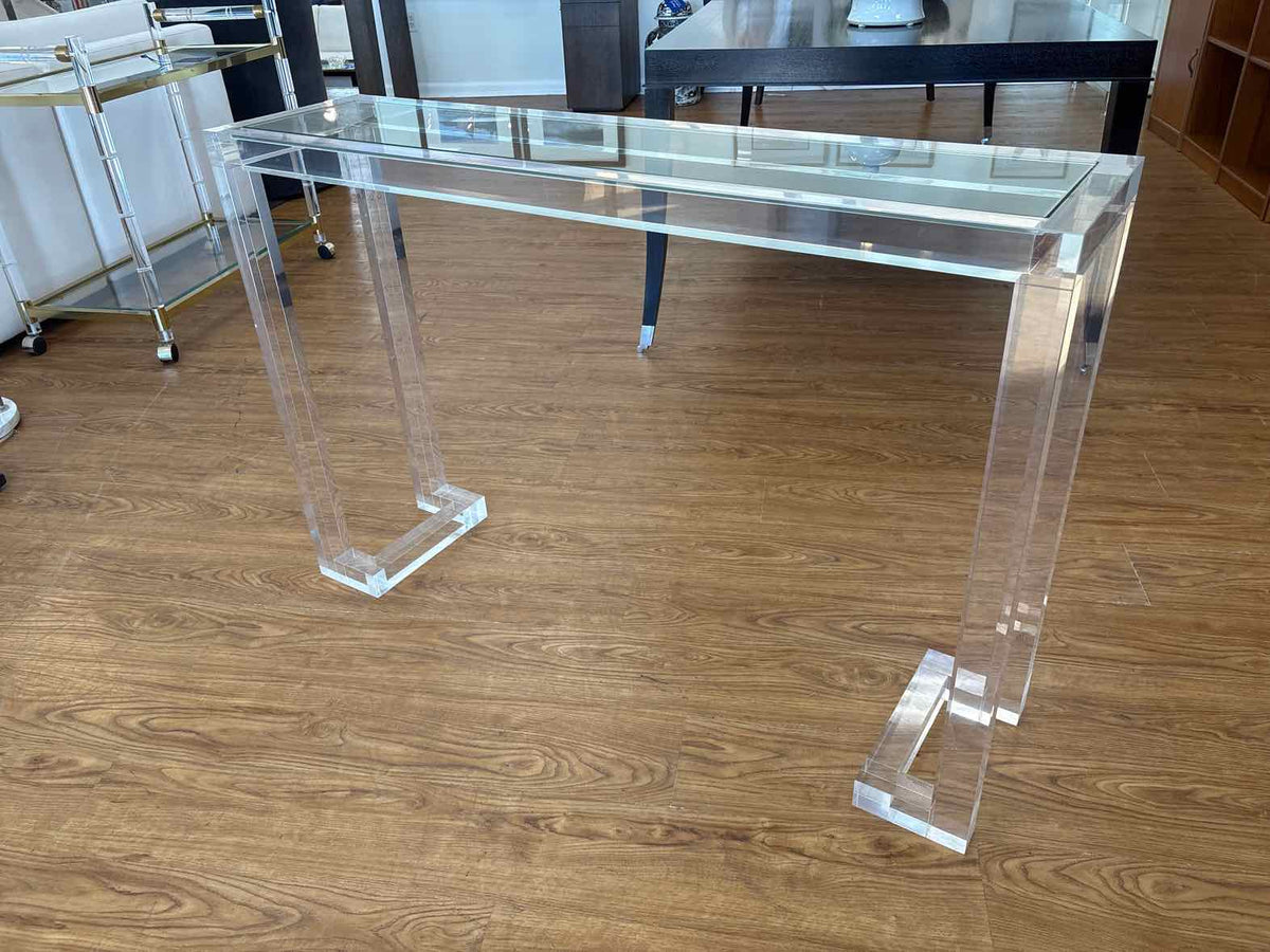 Acrylic and Glass Console Table