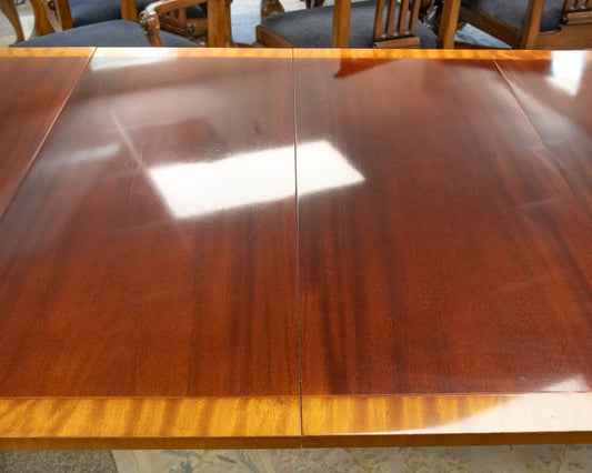 Baker Historic Charleston Mahogany Birdcage Double Pedestal Dining Table