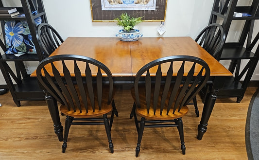 Dual Tone Maple & Black Dining Set