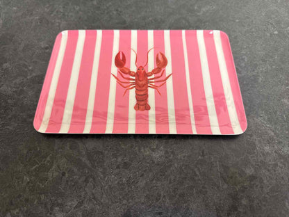 Hand-Painted Trinket Tray w/ Lobster Motif